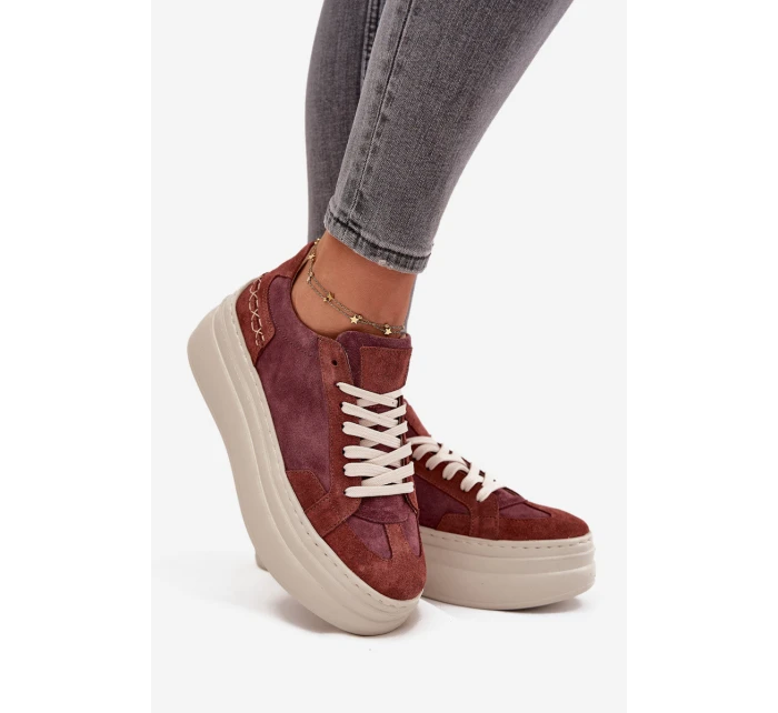 Semišové tenisky na masivní platformě model 21708711 Fialové - Zazoo Semišové tenisky na masivní platformě model 21708711 Fialové - Zazoo