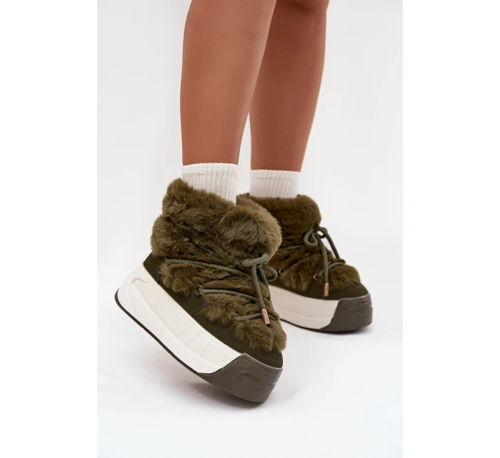 Dámské sněhule na masivní platformě s a kožešinou model 21711522 - Boto Dámské sněhule na masivní platformě s a kožešinou model 21711522 - Boto