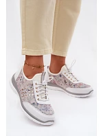 Dámské vzorované kožené polobotky model 22100272 bílé - D&A