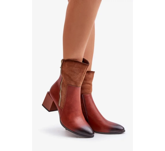 Zateplené Dámské Kotníkové Boty Na Podpatku Hnědé Relabina Zateplené Dámské Kotníkové Boty Na Podpatku Hnědé Relabina