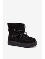 Dámské sněhule na platformě se šněrováním – černé Roselya Dámské sněhule na platformě se šněrováním – černé Roselya