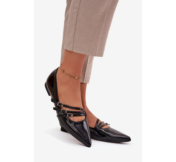 Lakované baleríny KL2913 Palenna černá - Sweet Shoes Lakované baleríny KL2913 Palenna černá - Sweet Shoes