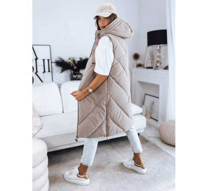 Dámská prošívaná vesta ZIPIS béžová FashionStreet TY3216