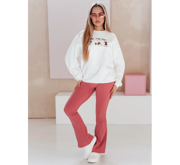 Dámská oversize mikina s jezevčíky JAMNIKOVE bílá FashionStreet BY1498