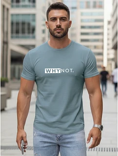 Pánské streetwearové tričko s klasickým potiskem petrol FashionStreet NX5122R