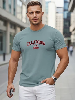 Tshirt męski bawełniany z nadrukiem California petrol model 22316134 - FashionStreet