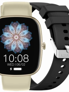 Dámské chytré hodinky  béžový silikonový řemínek + černý řemínek model 21807107 - Gravity