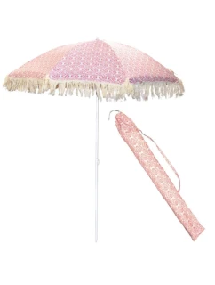 PLÁŽOVÝ A ZAHRADNÍ SLUNEČNÍK SE STŘAPCI 174 CM ČERVENÝ