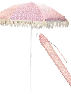 PLÁŽOVÝ A ZAHRADNÍ SLUNEČNÍK SE STŘAPCI 174 CM ČERVENÝ