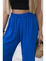Kalhoty se širokými nohavicemi chrpově modrá Kalhoty se širokými nohavicemi chrpově modrá