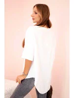 Dámská mušelínová košile s knoflíkem bílý