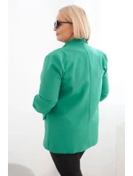 Dámská sako Plus Size bez zapínání s podšívkou model 21468630 zelená - K-Fashion