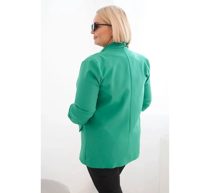 Dámská sako Plus Size bez zapínání s podšívkou model 21468630 zelená - K-Fashion