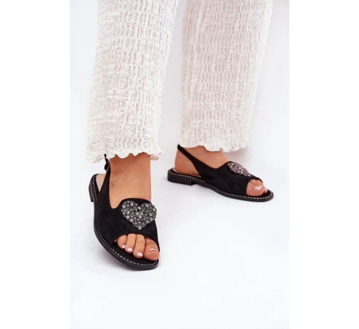 Dámské Sandály S Ozdobným  Černé model 21691532 - S.Barski