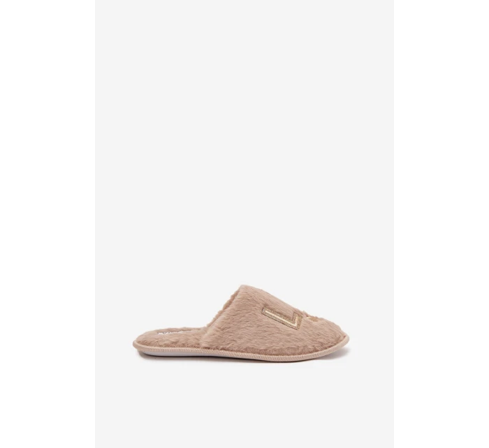 Dámské pantofle s kožešinou LADY model 21710300 béžové - VINCEZA