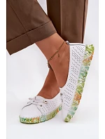 Kožené dámské polobotky S.Barski GR61-5970 Bílé