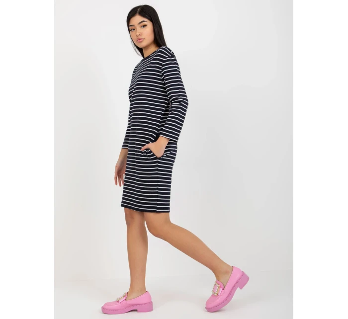 LO SK LK 259 šaty.00X bílá a tmavě modrá