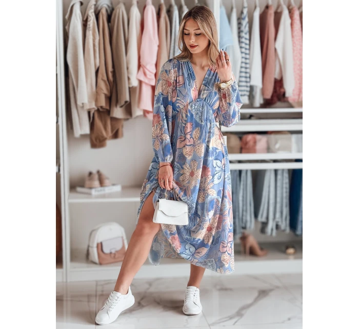 LILOVIE květinové maxi šaty jedné velikosti světle modré FashionStreet EY2570