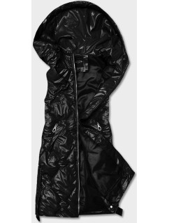 Černá dámská vesta s kapucí (6028)