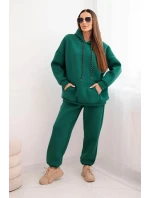 Dámský teplákový komplet zateplený z bavlny s kapucí zelený Dámský teplákový komplet zateplený z bavlny s kapucí zelený