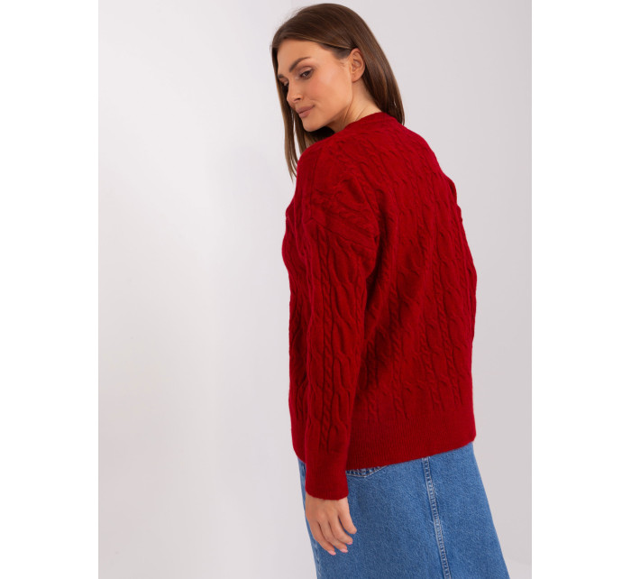 Sweter AT SW  bordowy model 18884744 - FPrice