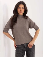 Sweter MI SW model 21807951 ciemny bezowy - FPrice Sweter MI SW model 21807951 ciemny bezowy - FPrice