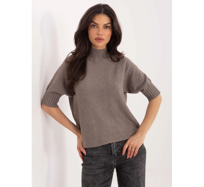 Sweter MI SW model 21807951 ciemny bezowy - FPrice Sweter MI SW model 21807951 ciemny bezowy - FPrice