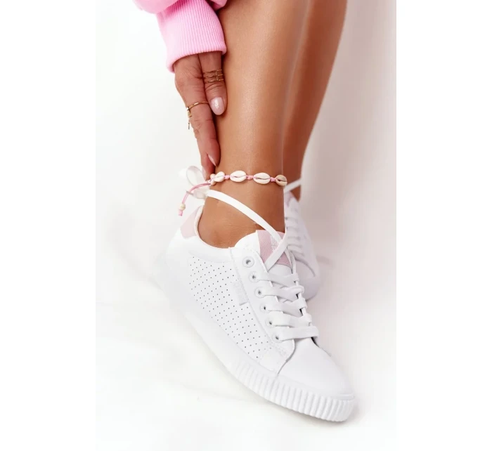 Dámské klasické tenisky Big Star - bílé/růžové Dámské klasické tenisky Big Star - bílé/růžové