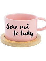 SERE MĚ TO TADY - růžový hrníček makronka 200 ml