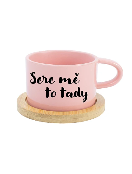SERE MĚ TO TADY - růžový hrníček makronka 200 ml