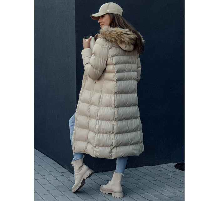 Dámský zimní kabát LUXWARM béžový FashionStreet TY4376