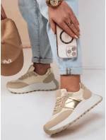 Dámské tenisky s plochou podrážkou NEWSTREET beige FashionStreet ZY0613