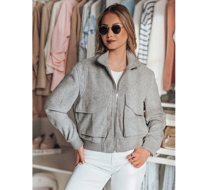Dámská přechodná oversize bunda bomber LUMINA šedá FashionStreet TY4792 Dámská přechodná oversize bunda bomber LUMINA šedá FashionStreet TY4792