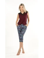 Dámské pyžamové kalhoty s potiskem Nipplex model 18459364 Margot 3/4 S2XL - Mefemi