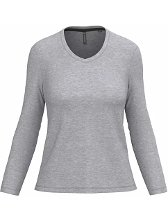 Kariban K 382 Dámské tričko do V s dl. rukávem 20.K382 oxford grey