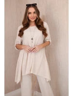 Sada halenky + kalhot s přívěskem béžový Sada halenky + kalhot s přívěskem béžový