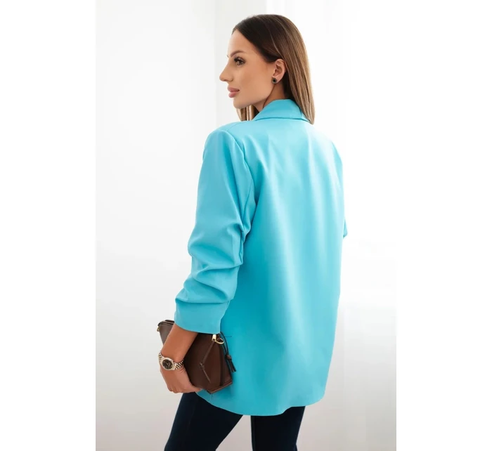Sako s klopami elegantní tyrkysové