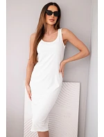 Dámské viskózové žebrované šaty na ramínkách ecru Dámské viskózové žebrované šaty na ramínkách ecru