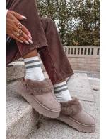 Dámské sněhule na platformě s kožešinou a výšivkou tmavě béžové Querina Dámské sněhule na platformě s kožešinou a výšivkou tmavě béžové Querina