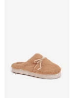Kožešinové pantofle s mašlí Camel Minella