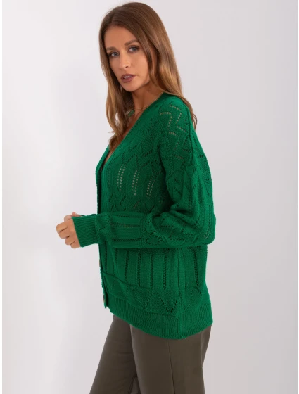 Sweter BA SW ciemny zielony model 21091670 - FPrice Sweter BA SW ciemny zielony model 21091670 - FPrice