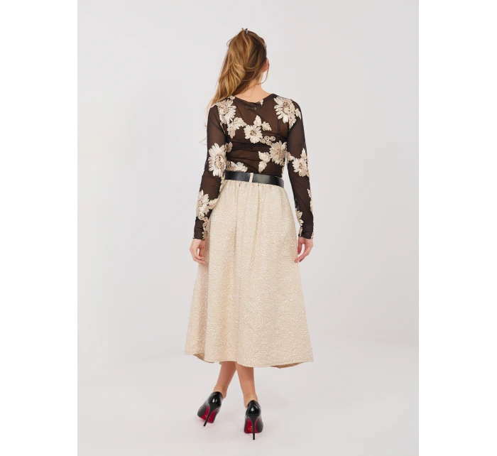 Spódnica IT SD model 21954203 beżowy - FPrice Spódnica IT SD model 21954203 beżowy - FPrice