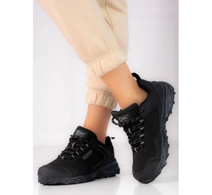 Exkluzívní  trekingové boty dámské černé bez podpatku