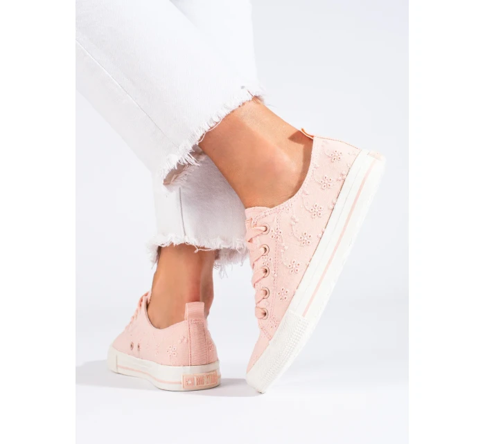 Trendy tenisky růžové dámské bez podpatku Trendy tenisky růžové dámské bez podpatku