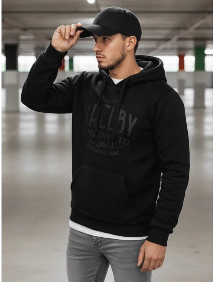 Pánská zateplená mikina s kapucí černá model 21992999 - Dstreet