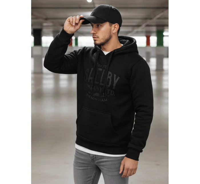 Pánská zateplená mikina s kapucí černá model 21992999 - Dstreet