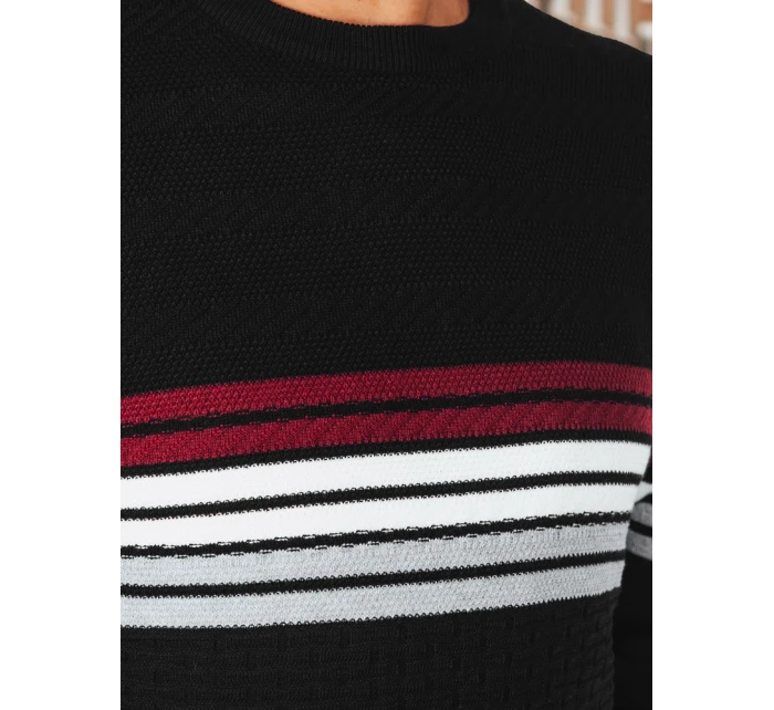 Pánský pruhovaný svetr černý model 21994022 - Dstreet