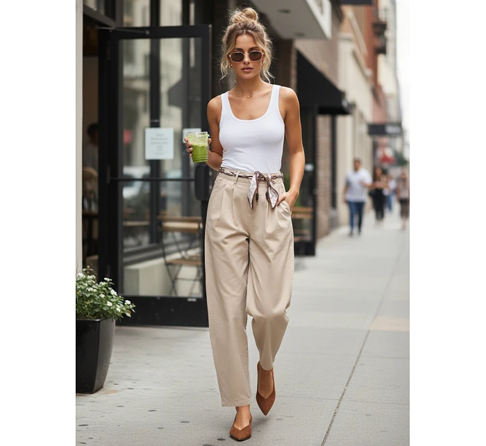 Spodnie damskie z wysokim stanem z  model 22067221 - FashionStreet