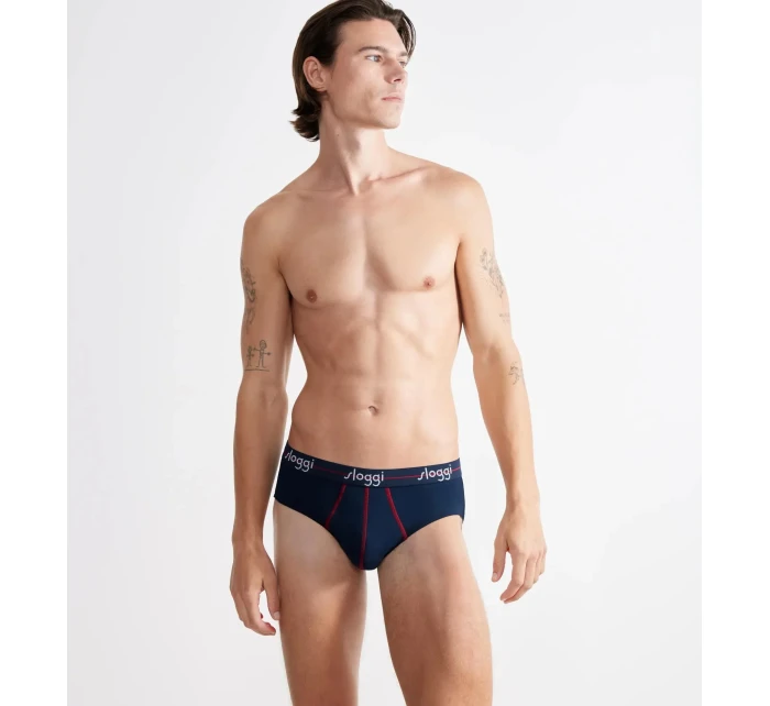 Pánské slipy Start Midi C2P box - BLUE - DARK COMBINATION - kombinace modré M008 - SLOGGI Pánské slipy Start Midi C2P box - BLUE - DARK COMBINATION - kombinace modré M008 - SLOGGI