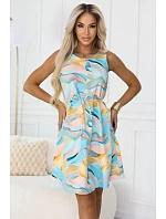 VICTORIA Trapézové letní šaty v barevných  modré model 22126911 - numoco